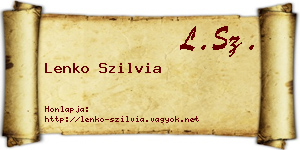 Lenko Szilvia névjegykártya