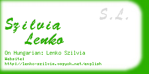 szilvia lenko business card